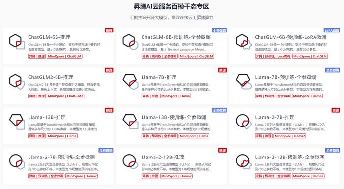 昇腾AI云服务百模千态专区