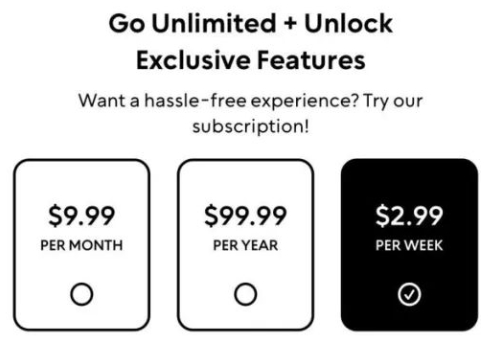 BeFake的订阅价格 | 图源：BeFake