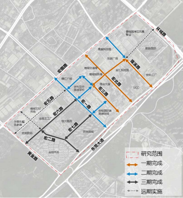 ▲片区道路改造规划示意图 截图自招标文件