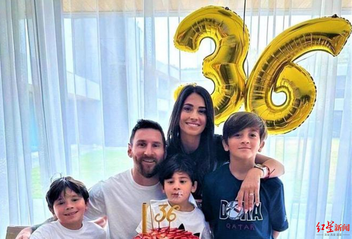 梅西、安东内拉和三个儿子