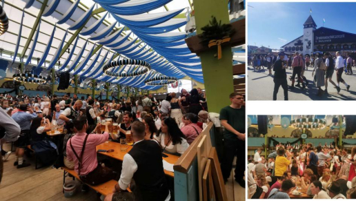 图：2023慕尼黑啤酒节大型啤酒帐篷内外