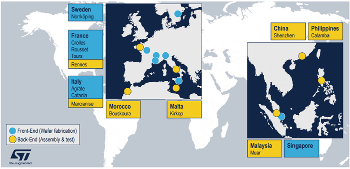 图 ST在全球的制造布局