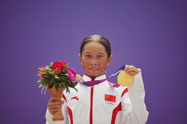 亚运金牌到手，崔宸曦还渴望参加明年的奥运会。  新京报记者 薛珺 摄