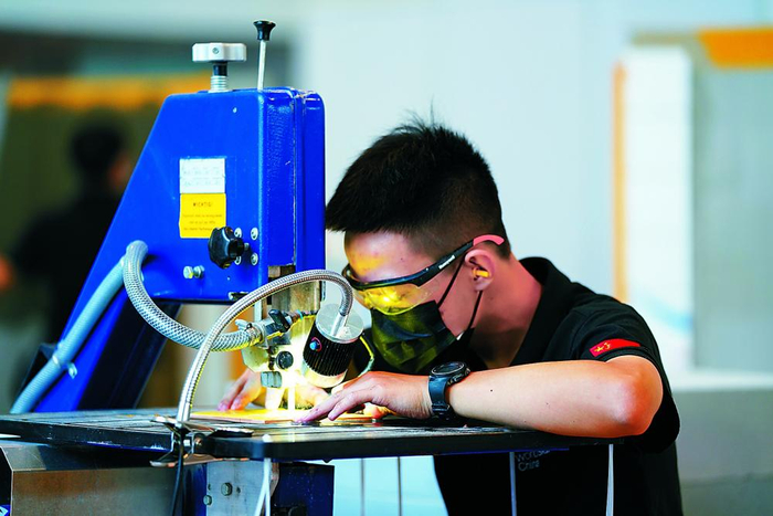 林宇翔在比赛中。