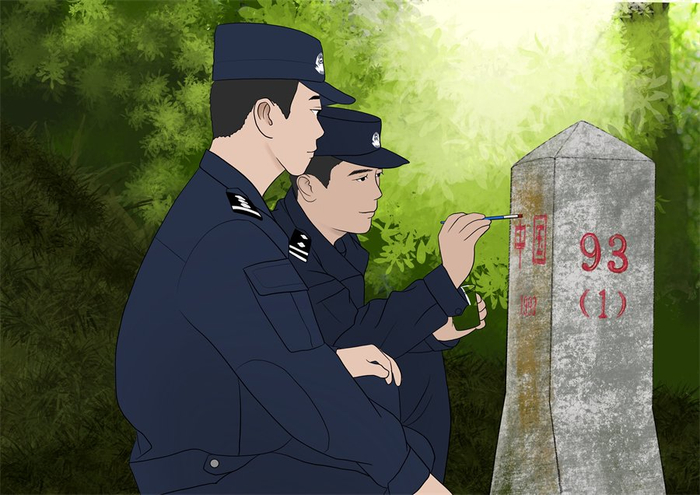 一组手绘漫画,看移民管理警察的国庆坚守