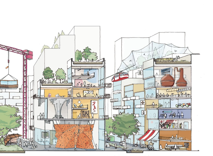 Sidewalk提案中规划的未来城市场景 图片来源：Sidewalk Labs官网