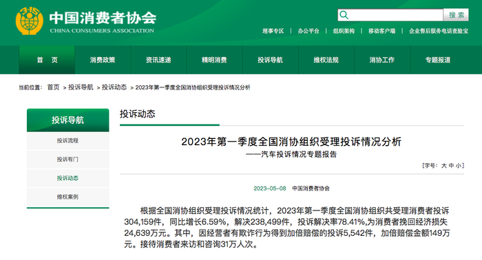 图源：中国消费者协会官网