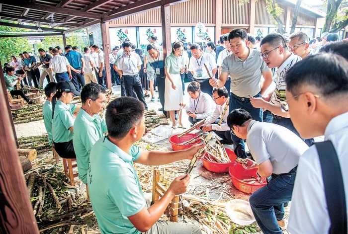 沉香加工师傅们现场演示沉香加工过程