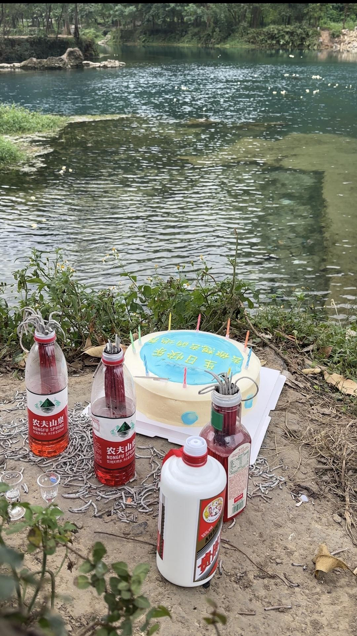 ▲家属在老猫生日时送来的蛋糕