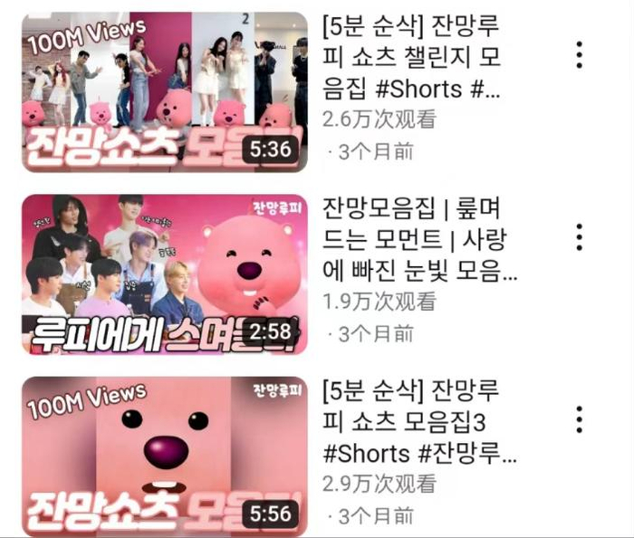 Loopy账号下的视频。图源：YouTube截图