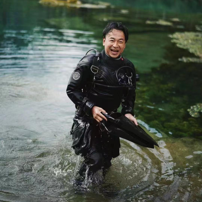 ▲韩颋生前的潜水照