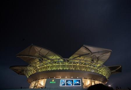     上海劳力士大师赛（ROLEX SHANGHAI MASTERS）期间上海旗忠网球中心（QIZHONG STADIUM）全景