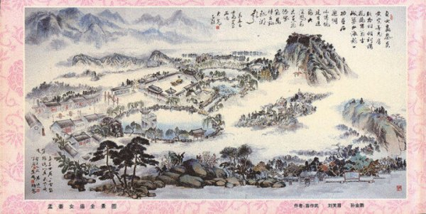 孟姜女庙全景图。