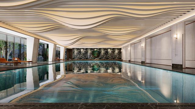 招商玺的会所呈现3大联通主题，包括会客厅、健身房、泳池等。企业供图