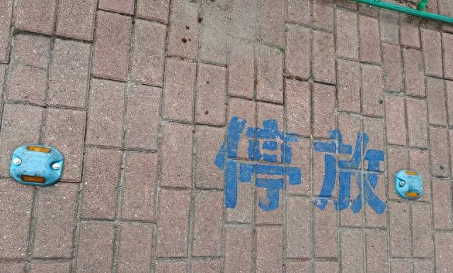 许俊在青岛旅游时，看到的蓝牙道钉。受访者供图