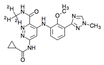BMS-986165结构式，de novo结构氘代药物（自我研发，未借鉴其他企业原始分子）