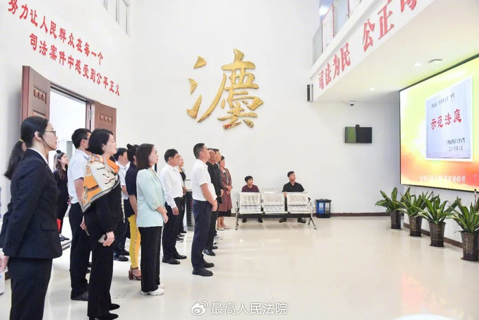 图为代表委员们调研唐江法庭。