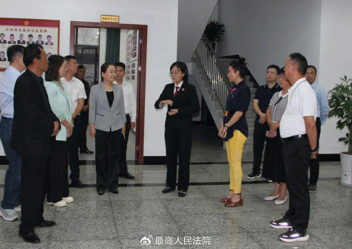 图为代表委员们正在听取沙洲坝法庭工作情况介绍。