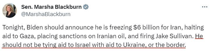 △玛莎·布莱克本在社交媒体上发文