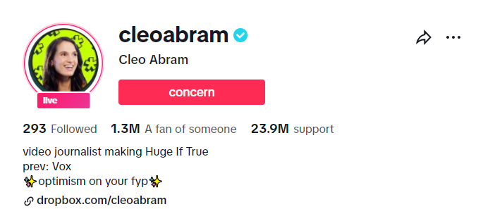 图注：TikTok媒体账号@Cleo Abram（来源：TikTok）