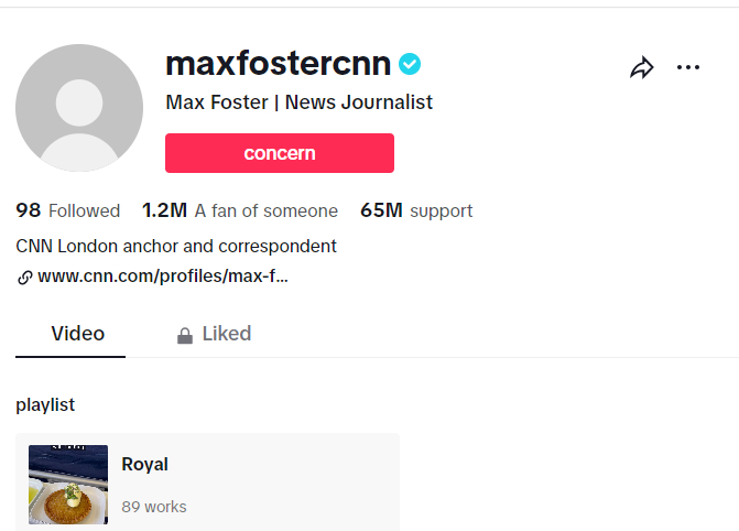 图注：TikTok媒体账号@Max Foster（来源：TikTok）