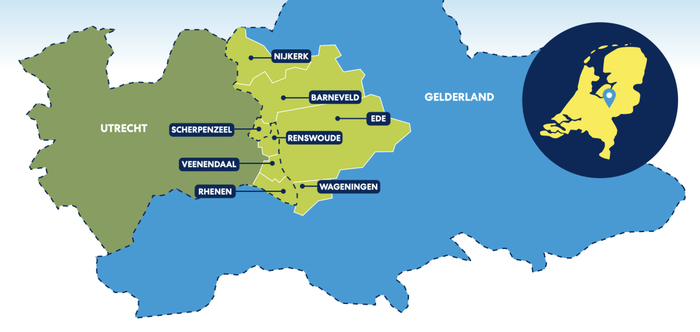 浅绿色的地区：food valley