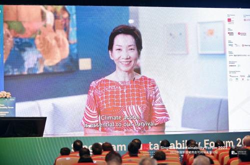 新加坡永续发展与环境部部长傅海燕女士以视频为论坛开幕