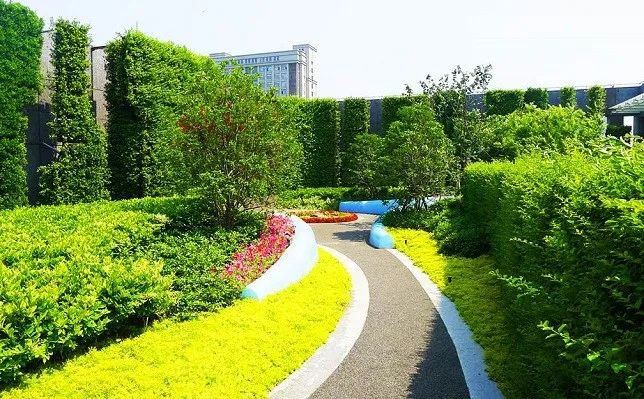 上图：漕河泾总部大楼屋顶花园。