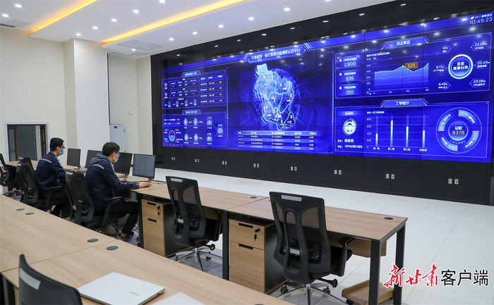 庆阳云计算数据中心ECC大厅（运营指挥中心）。新甘肃·甘肃日报通讯员 陈飞 摄