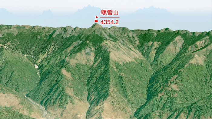 螺髻山的实景三维图。