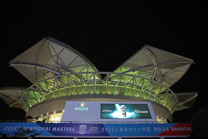     2023年上海劳力士大师赛期间上海旗忠森林体育城网球中心全景