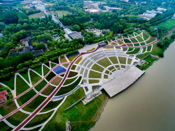 河西绿博园鸟瞰图