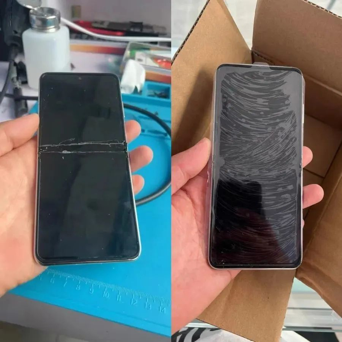 寄送前后手机对比