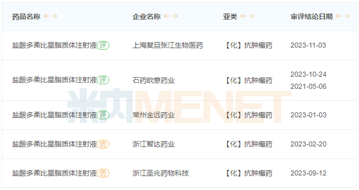 来源：米内网一致性评价进度数据库