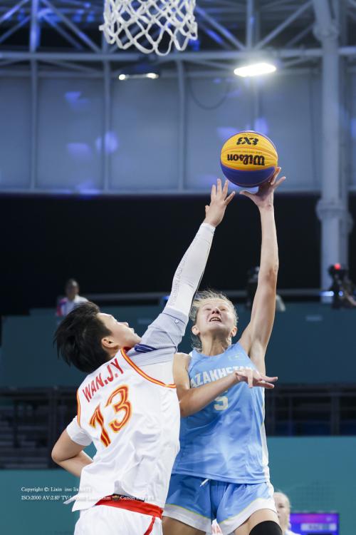 2023年9月30日,杭州亚运会,中国女子3人篮球队迎战哈萨克斯坦女子3人篮球队。