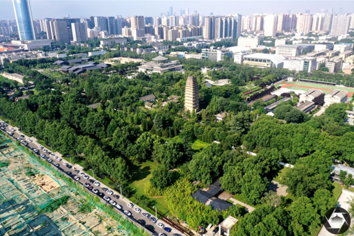 ▲航拍小雁塔历史文化片区 图源陕光灯