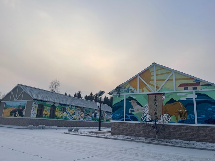 入冬后的内蒙古自治区兴安盟阿尔山市明水河镇西口村(11月11日摄).