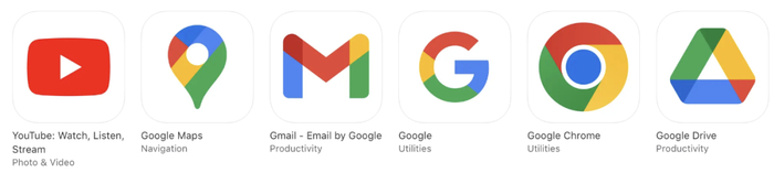 携带谷歌家族基因的图标