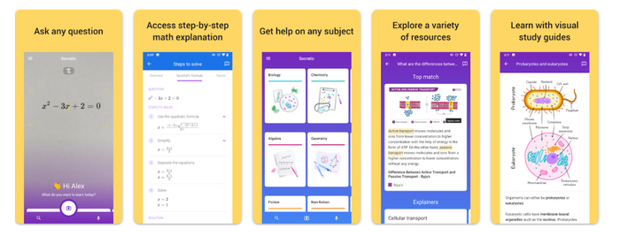 谷歌应用商店里的 Socratic 产品介绍