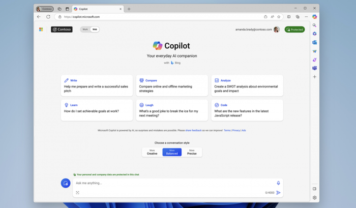 Bing Chat 正式更名为 Copilot｜Microsoft