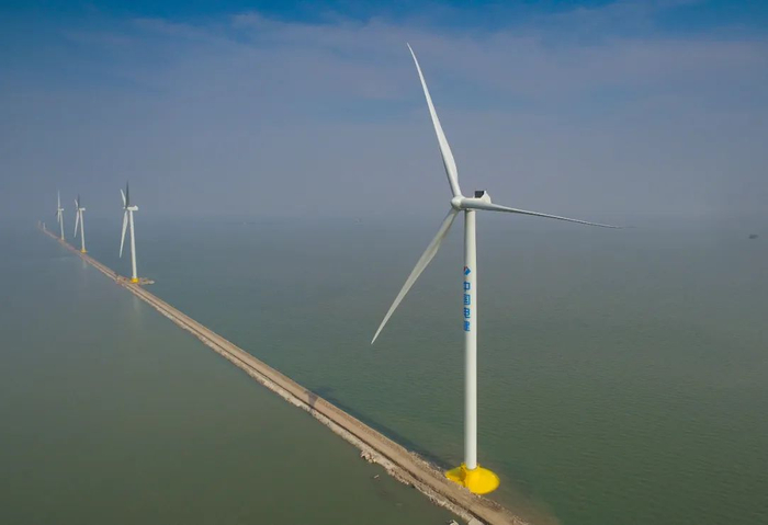 △ 天津南港海上风电场一期工程。