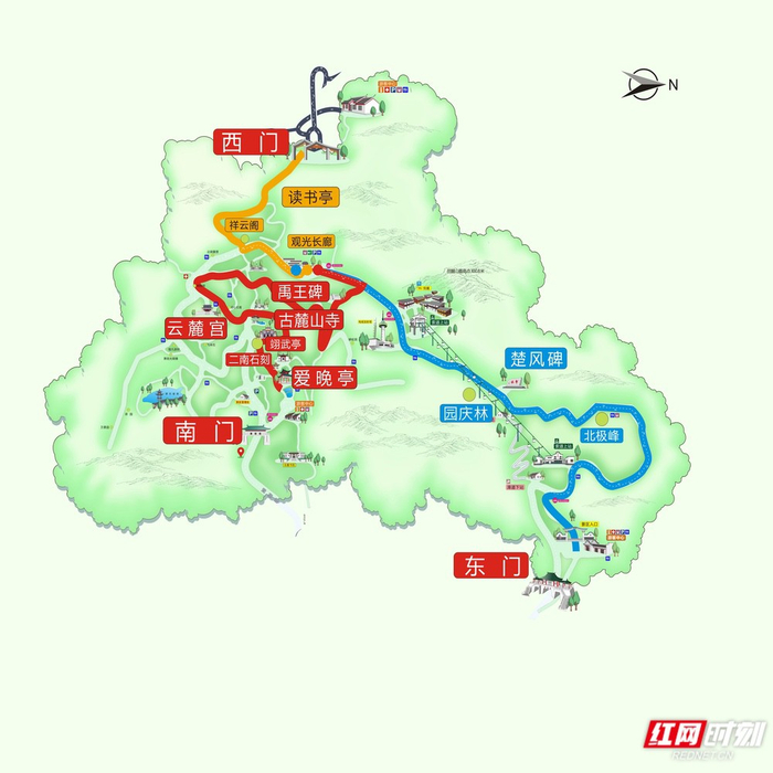 岳麓山赏枫地图.