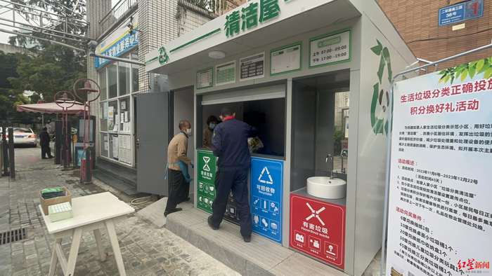 ▲成都市首个建在小区里的垃圾分类清洁屋