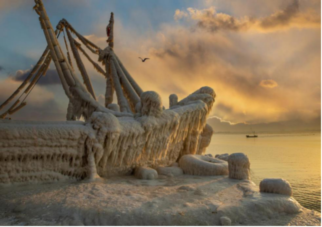 △烟台北岛码头雪景