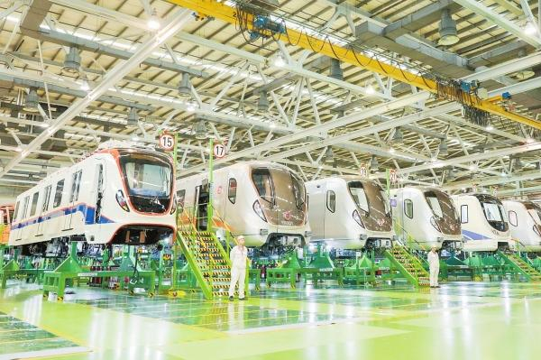 中车株机城轨车辆总成车间。张灿强 摄