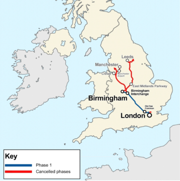 HS2前期的规划路线