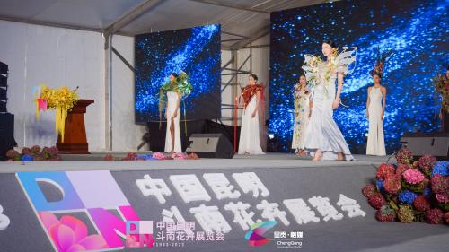 11月24日上午中国昆明斗南花卉展览会花艺走秀现场