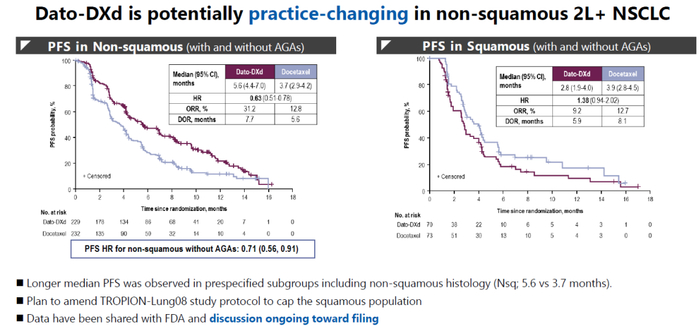图5. Dato-DXd二线或以上疗法治疗NSCLC分组疗效（图源：参考文献3）
