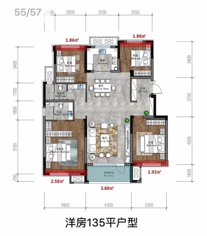 刘先生家户型图中的飘窗部分被开发商取消。当事人供图