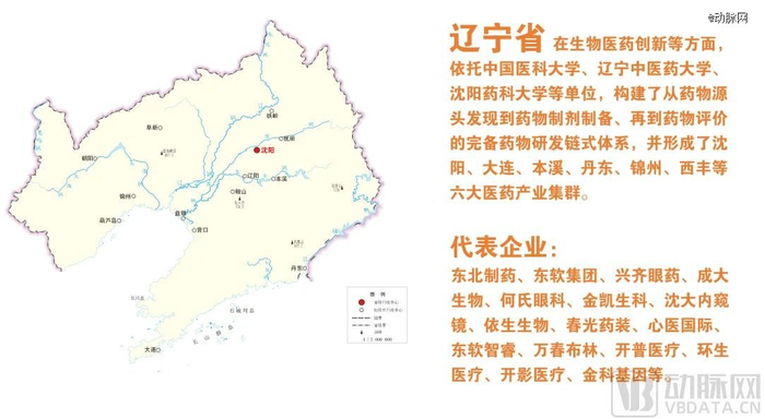 （东北各省生物医药基本情况和代表企业 地图来源：国家地理信息公共服务平台 动脉网制图）